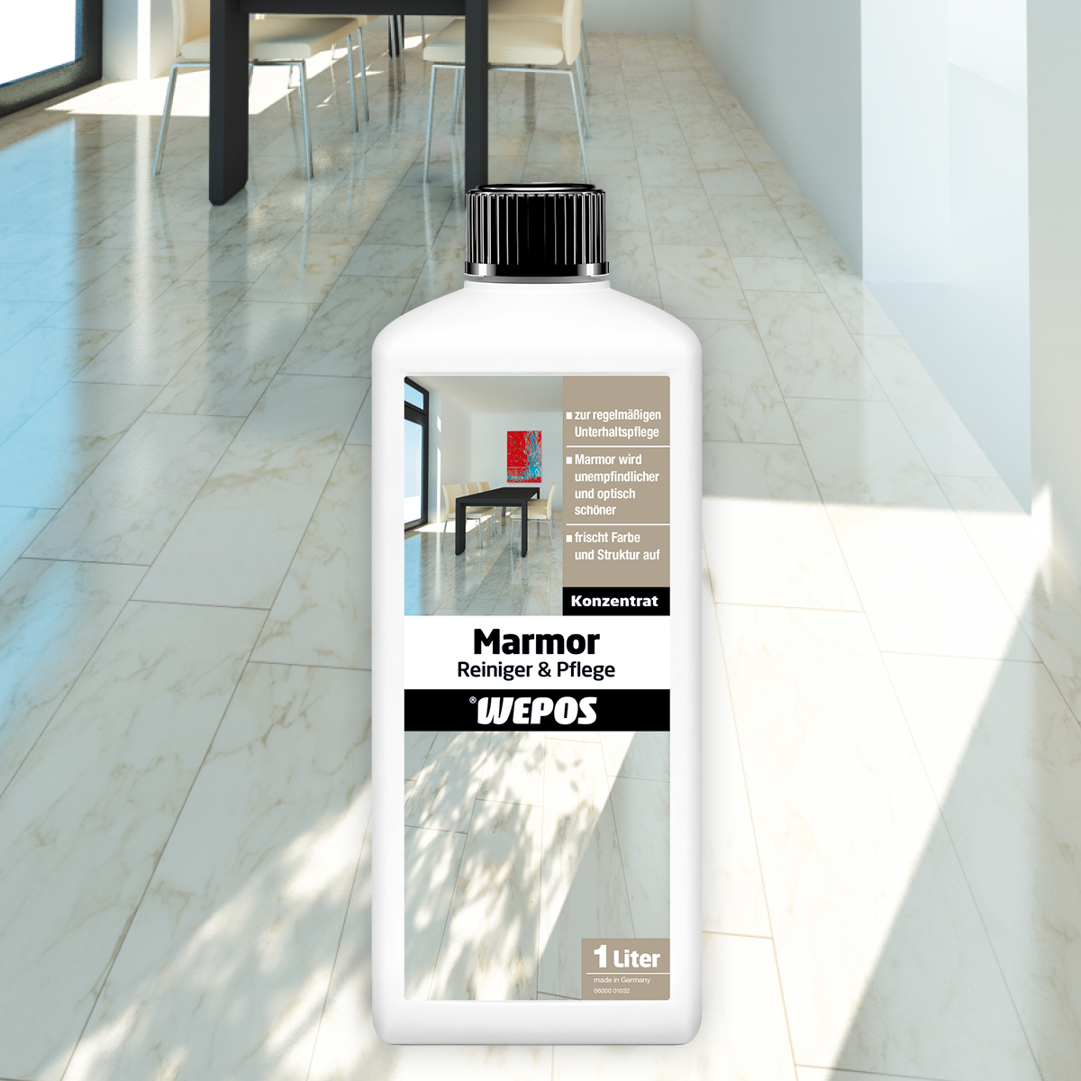 Marble & Stone wash and shine Kunststoffflasche: Marmor Reiniger & Pflege