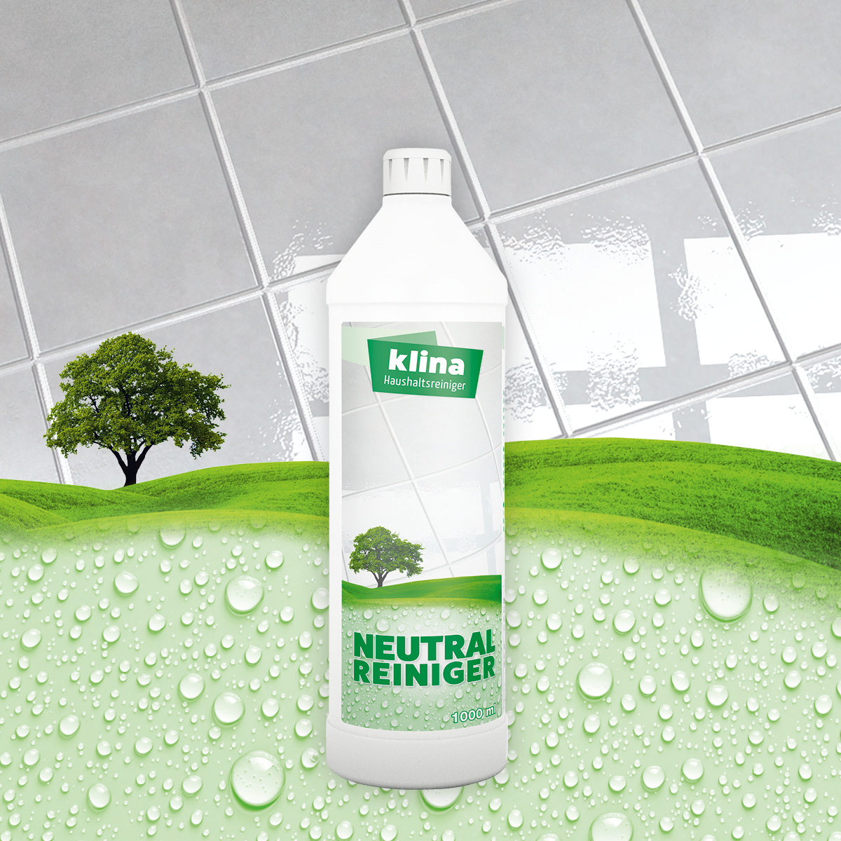 Flasche: klina Neutral Reiniger vor Bodenfliesen