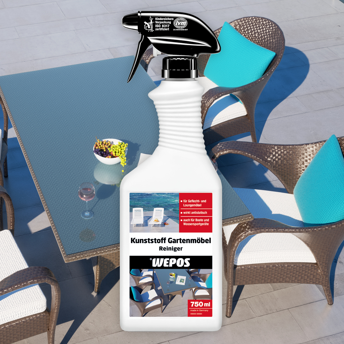Plastic  Garden Furniture Cleaner Sprühflasche Wepos Kunsstoff Gartenmöbel Reiniger