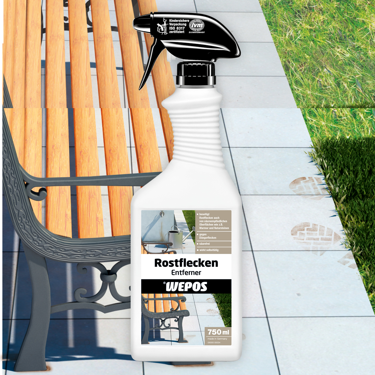 Sprühflasche Wepos Rostflecken Entferner