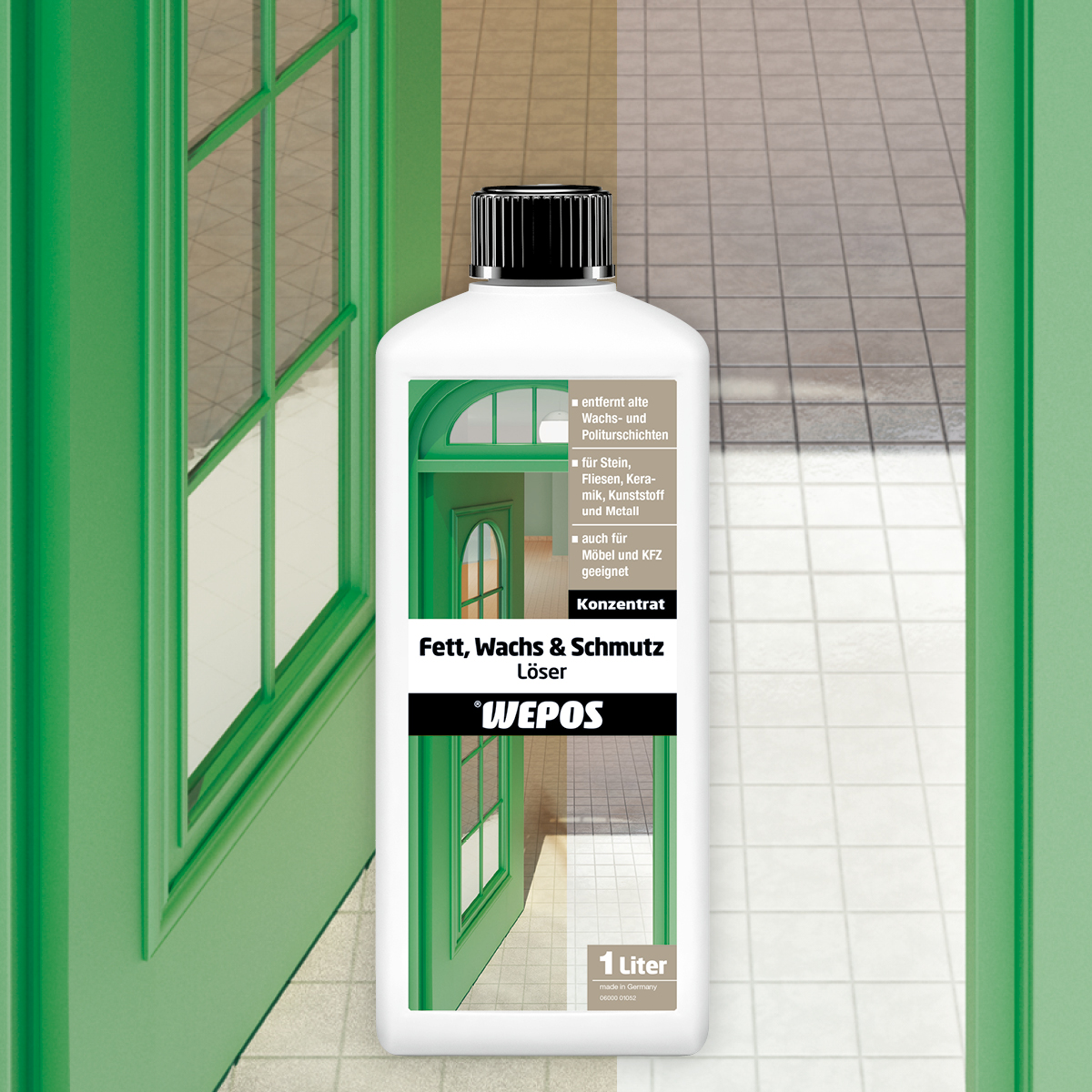 Kunststoffflasche Wepos Fett Wachs und Schmutz
